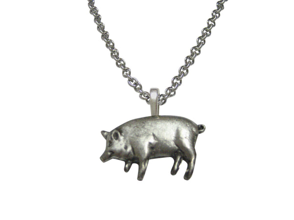 Detailed Pig Pendant Necklace