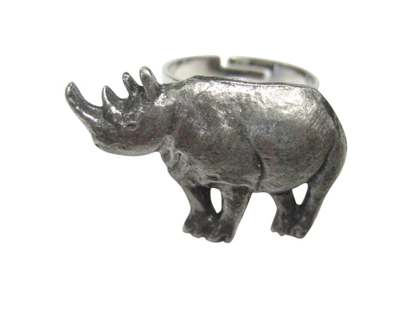 Detailed Rhino Adjustable Size Fashion Ring
