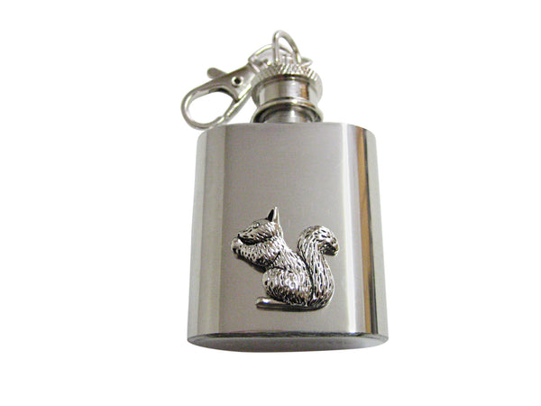 Detailed Squirrel 1 Oz. Stainless Steel Key Chain Flask
