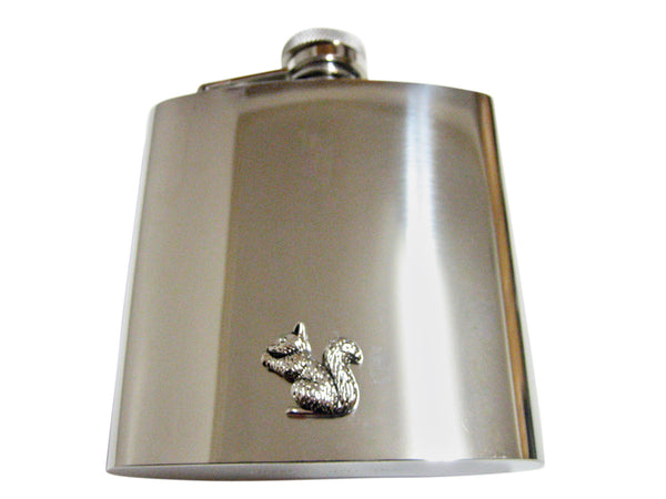 Detailed Squirrel 6 Oz. Stainless Steel Flask