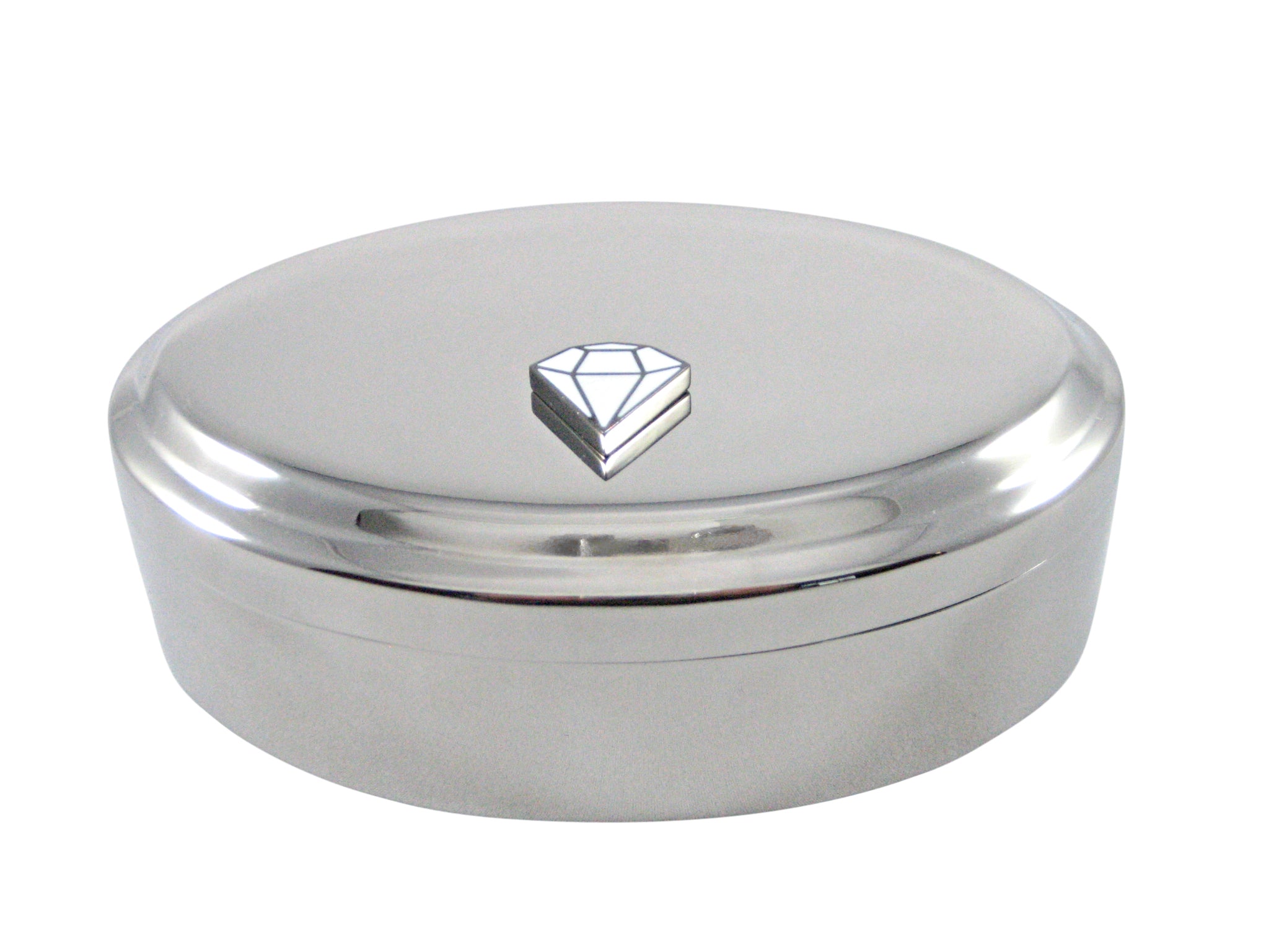 Diamond Outline Pendant Oval Trinket Jewelry Box