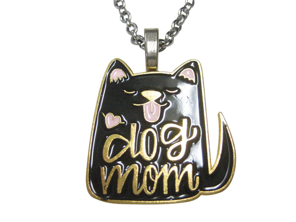 Dog Mom Black Dog Pendant Necklace