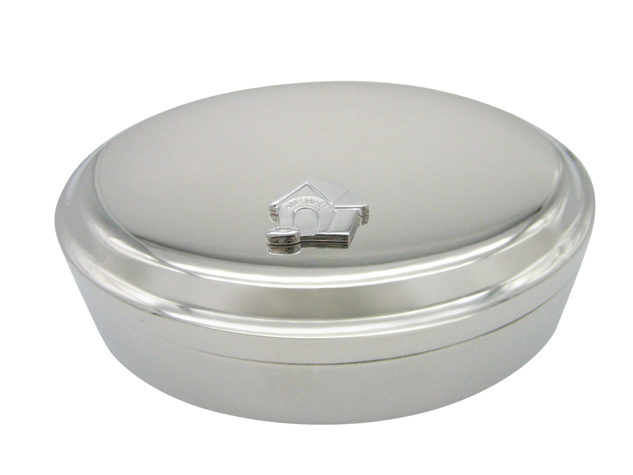 Dog House Pendant Oval Trinket Jewelry Box