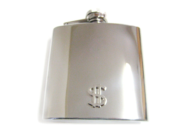 6 Oz. Stainless Steel Flask with Dollar Sign Pendant