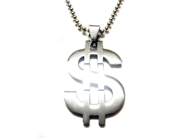 Dollar Sign Metal Cut Out Necklace
