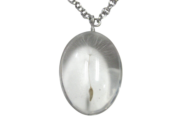 Domed Dandelion Seed Pendant Necklace
