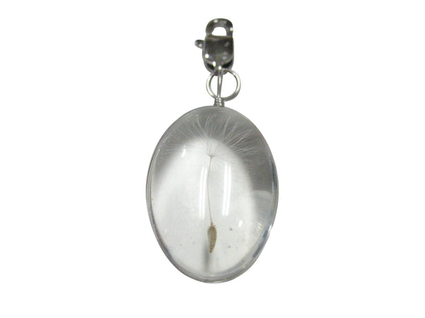 Domed Dandelion Seed Pendant Zipper Pull Charm
