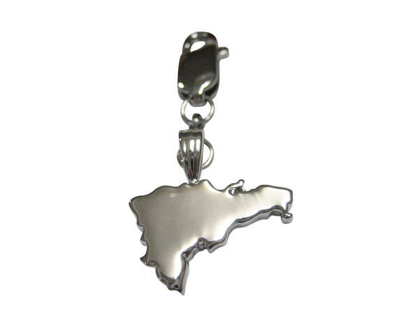 Dominican Republic Country Map Shape Pendant Zipper Pull Charm