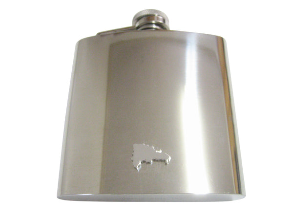 Dominican Republic Map Shape 6 Oz. Stainless Steel Flask
