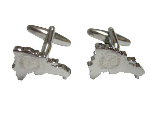 Dominican Republic Map Shape and Flag Design Cufflinks