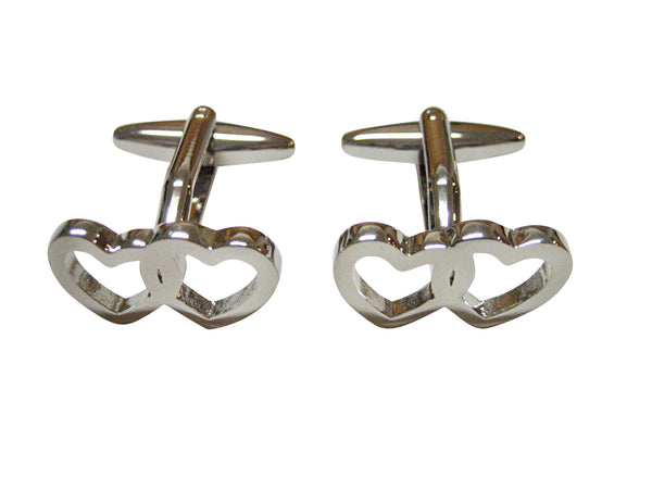 Double Heart Love Wedding Cufflinks