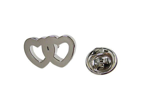 Double Heart Love Wedding Lapel Pin