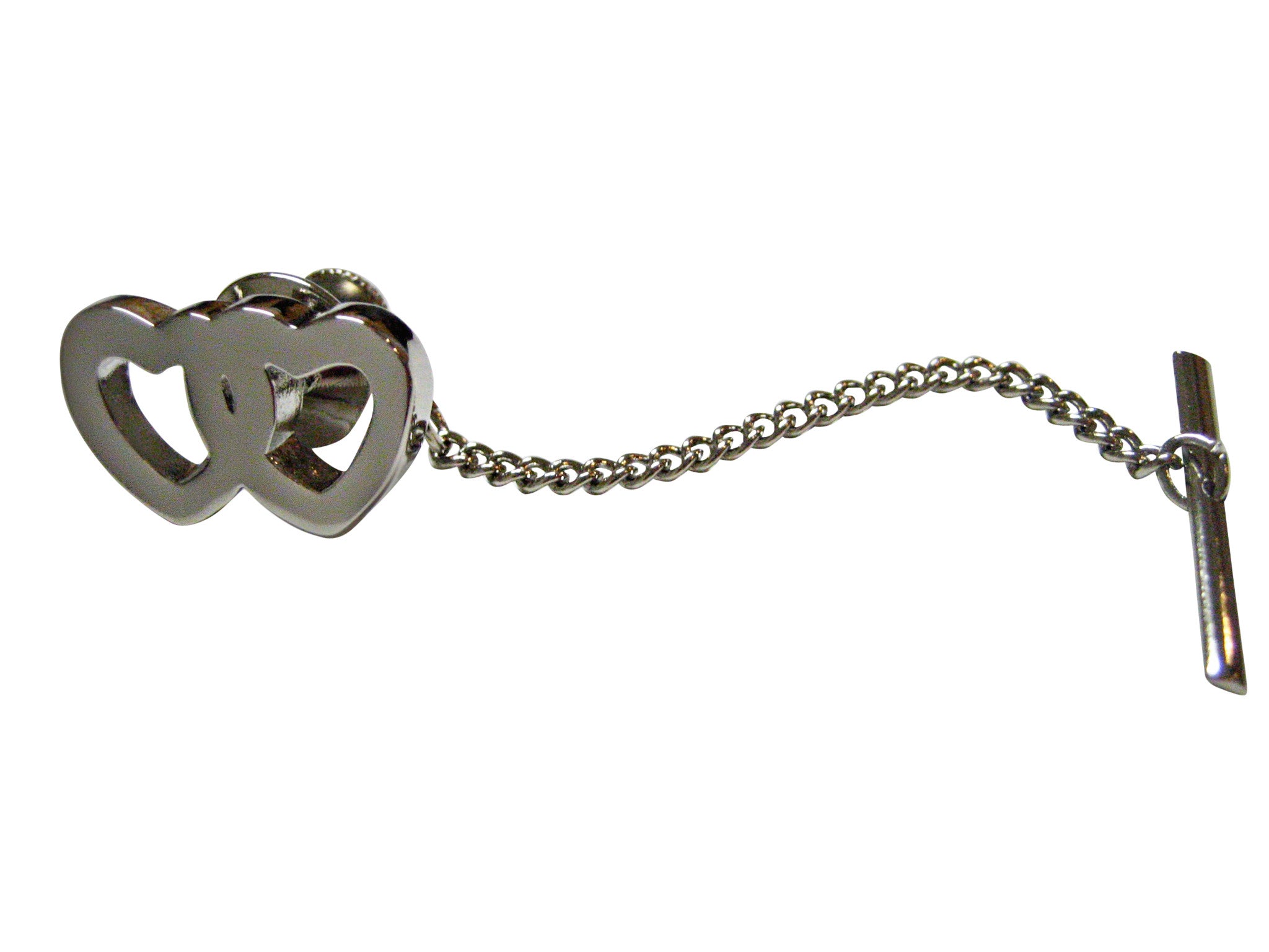 Double Heart Love Wedding Tie Tack