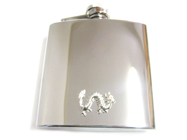 6 Oz. Stainless Steel Flask with Dragon Pendant