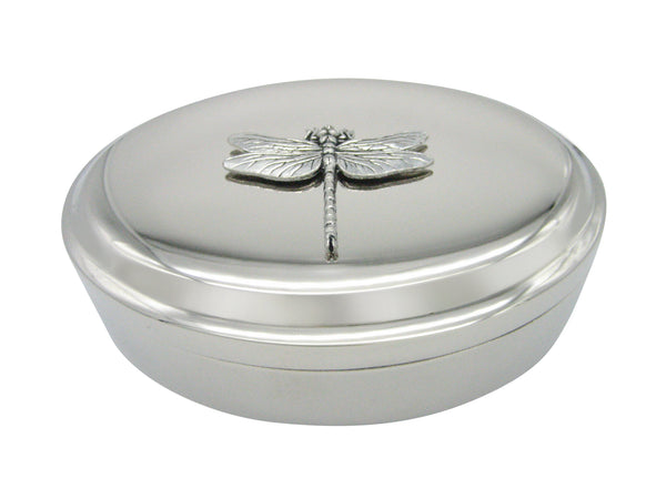 Dragonfly Bug Insect Pendant Oval Trinket Jewelry Box