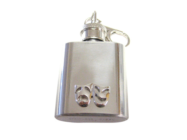 1 Oz. Stainless Steel Key Chain Flask with Drama Pendant