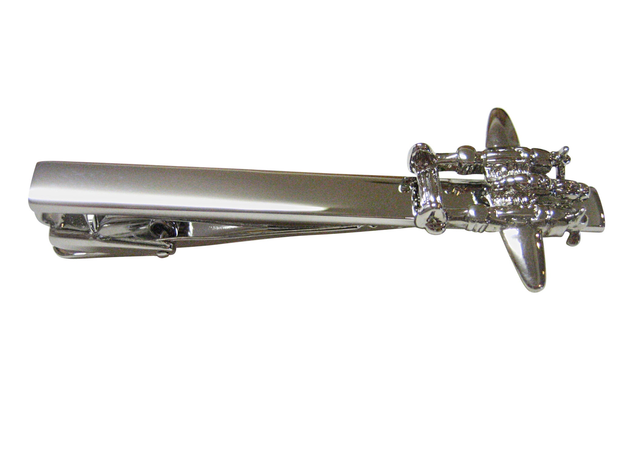 Dual Propellor Plane Square Tie Clip