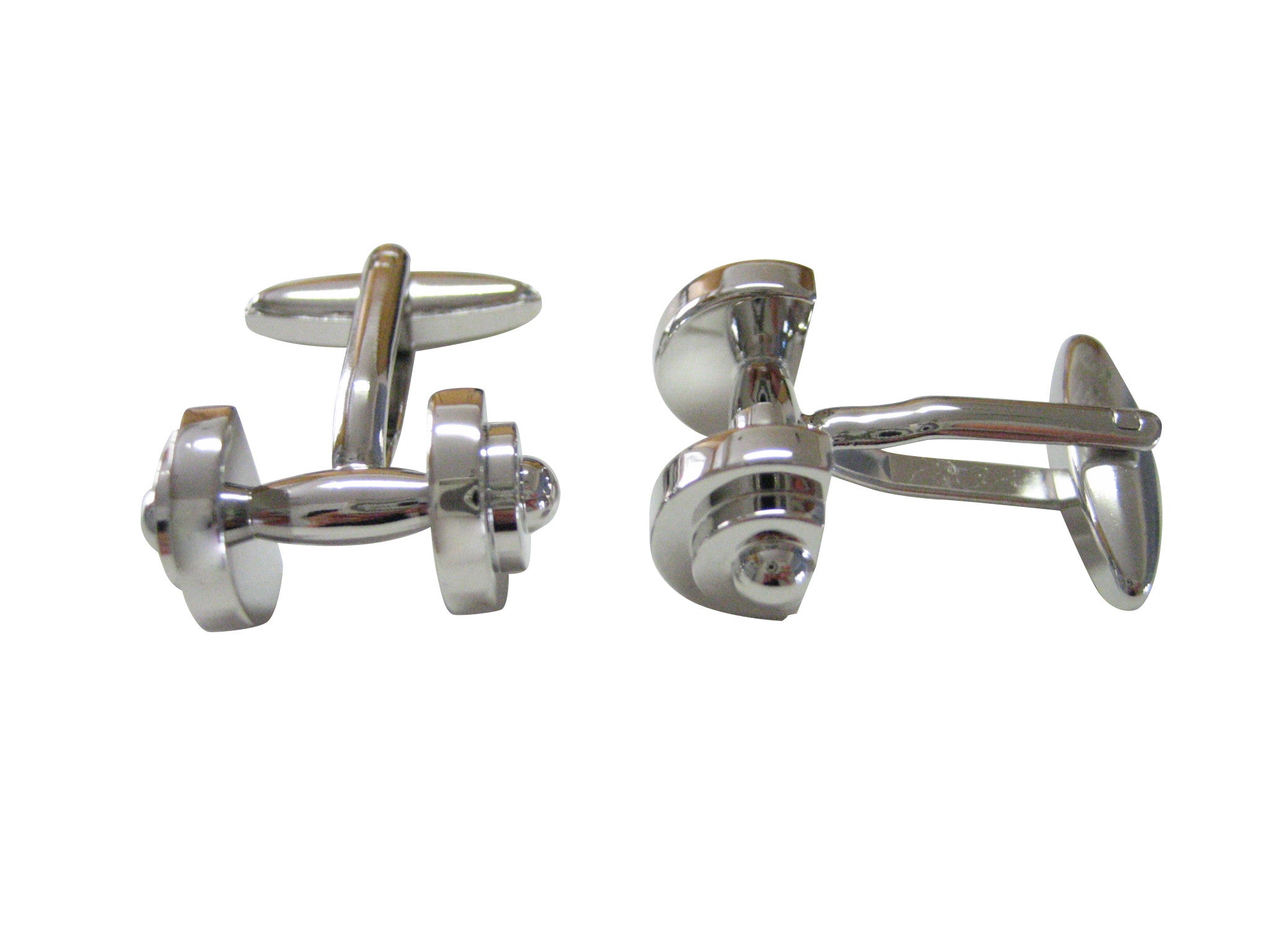 Dumbbell with Flat Back Cufflinks