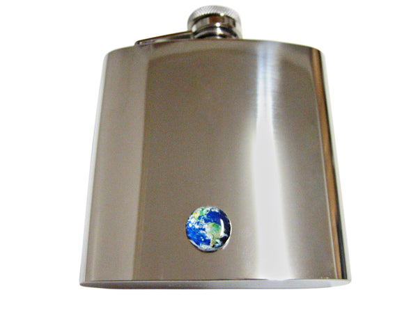 Planet Earth 6 Oz. Stainless Steel Flask