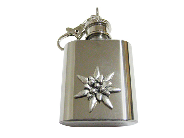 Edelweiss Flower 1 Oz. Stainless Steel Key Chain Flask