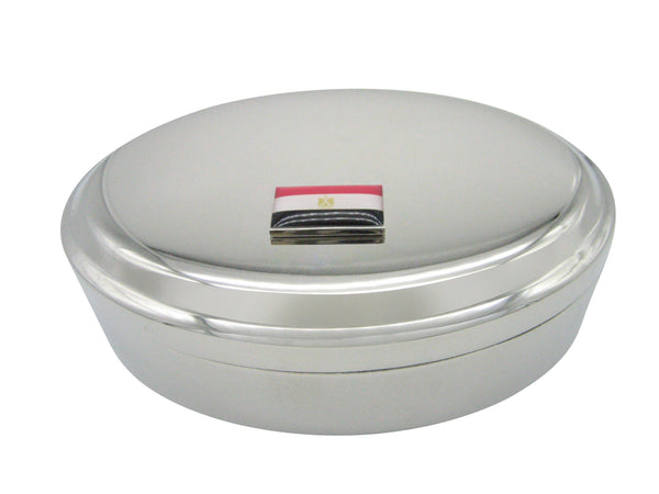 Egypt Flag Pendant Oval Trinket Jewelry Box