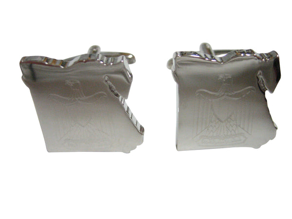 Egypt Map Shape and Flag Design Cufflinks