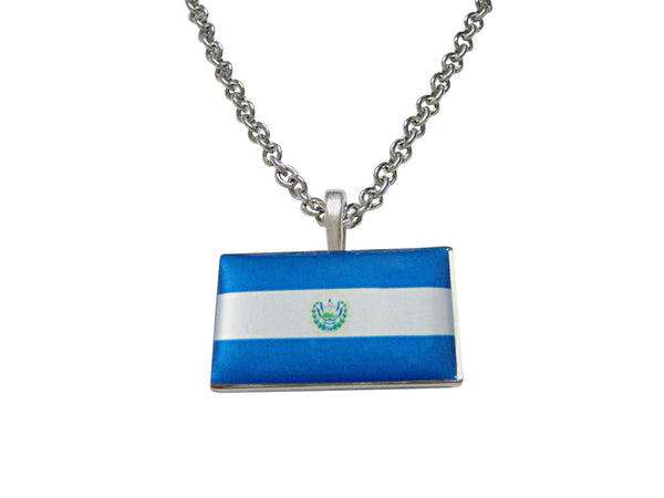 El Salvador Flag Pendant Necklace
