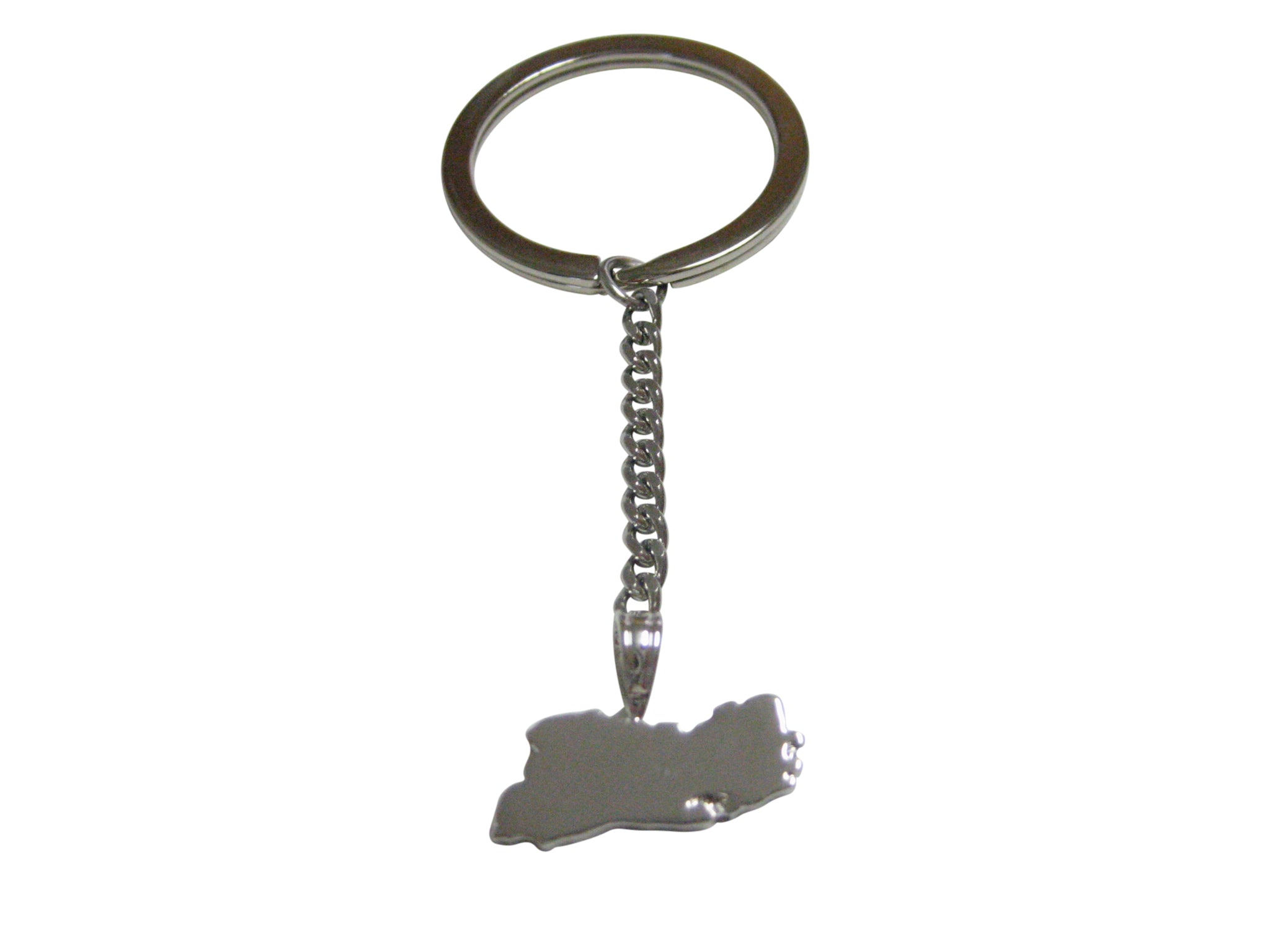 El Salvador Map Shape Pendant Keychain