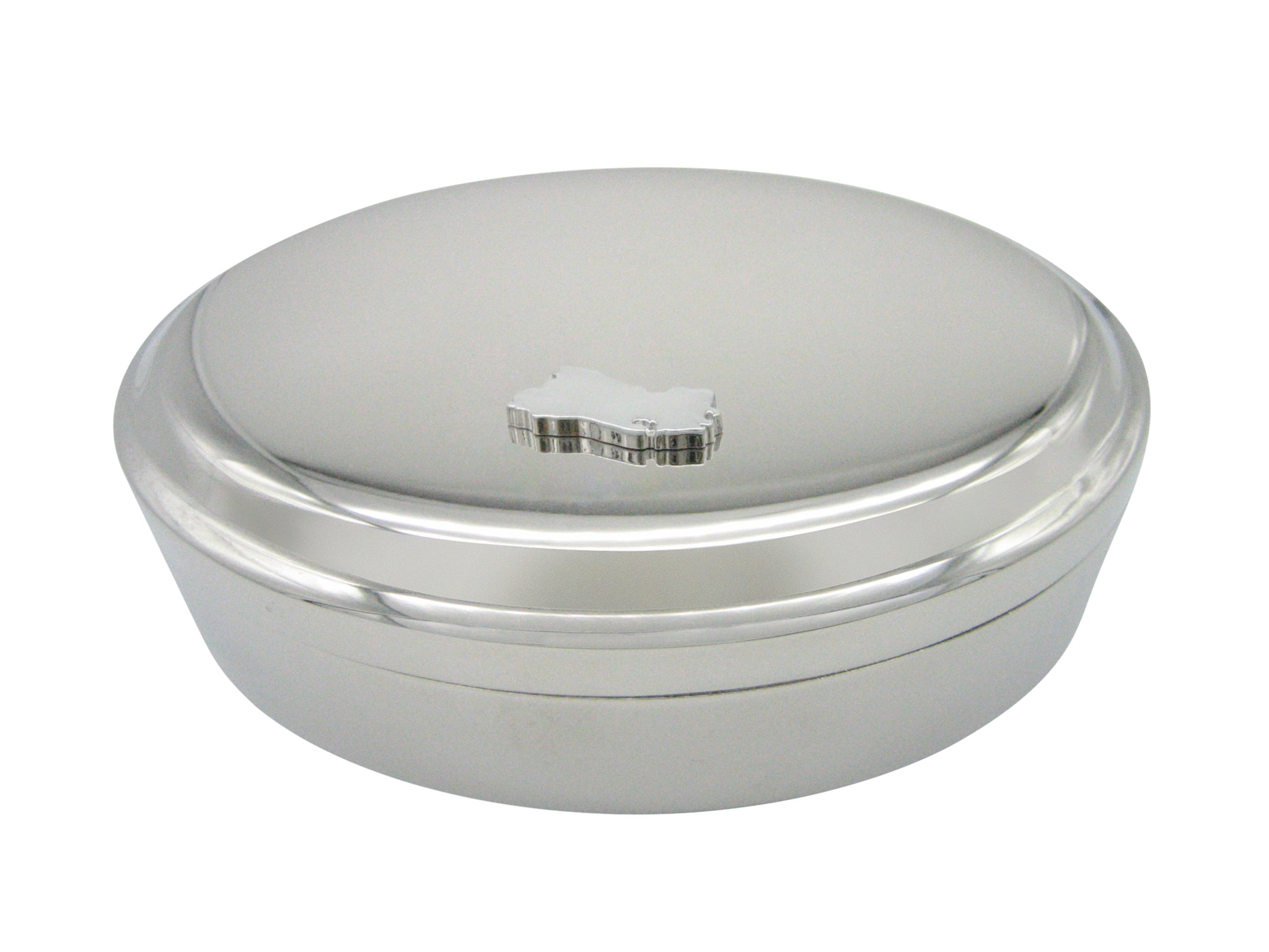 El Salvador Map Shape Pendant Oval Trinket Jewelry Box