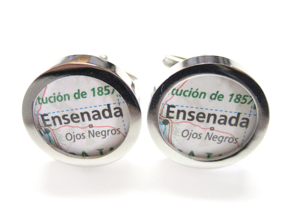 Ensenada Mexico Map Cufflinks