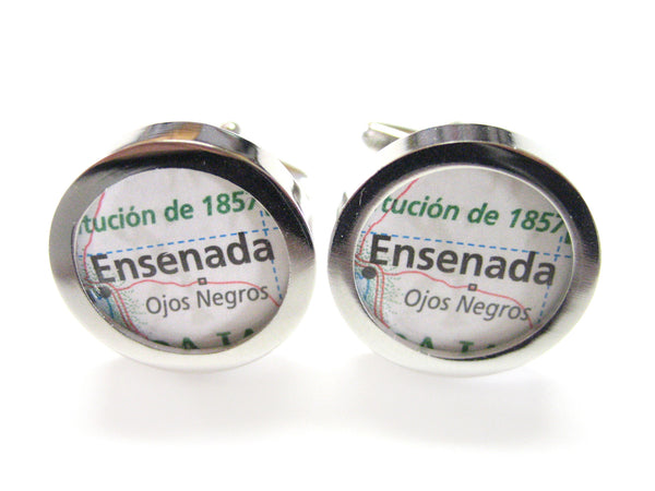 Ensenada Mexicao Map Cufflinks