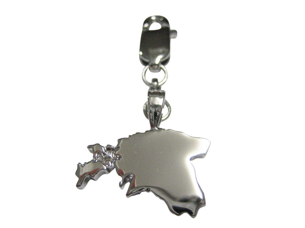 Estonia Country Map Shape Pendant Zipper Pull Charm