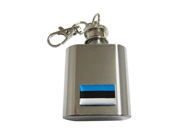Estonia Flag 1 Oz. Stainless Steel Key Chain Flask