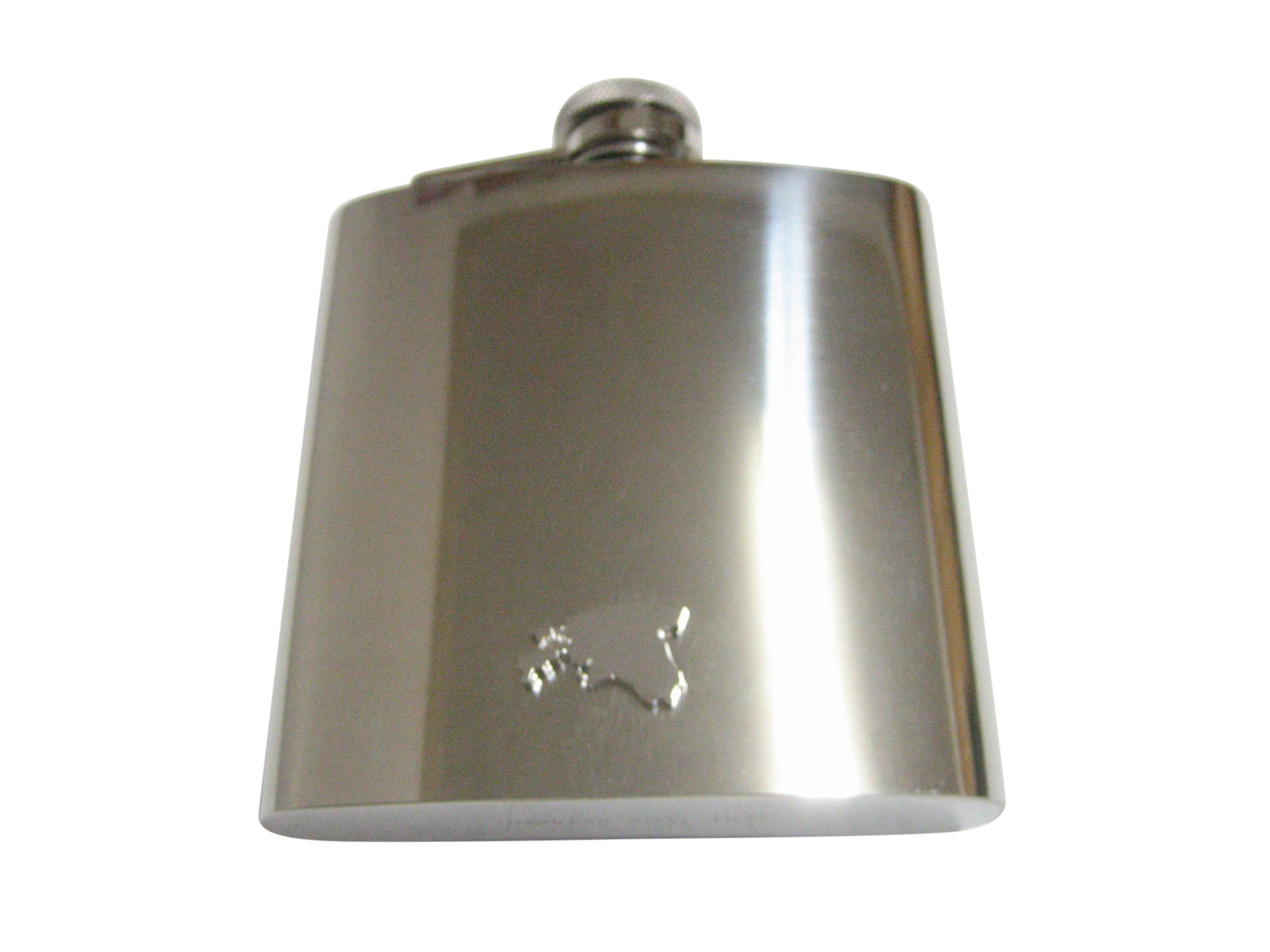 Estonia Map Shape Pendant 6 Oz. Stainless Steel Flask