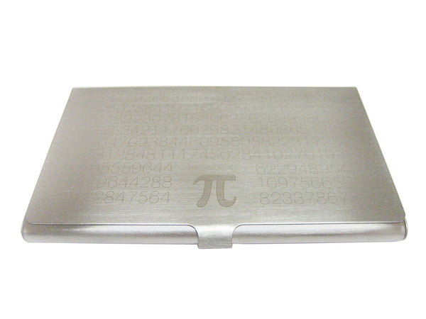 Etched Mathematical Pi Symbol and Number Business Card Holder