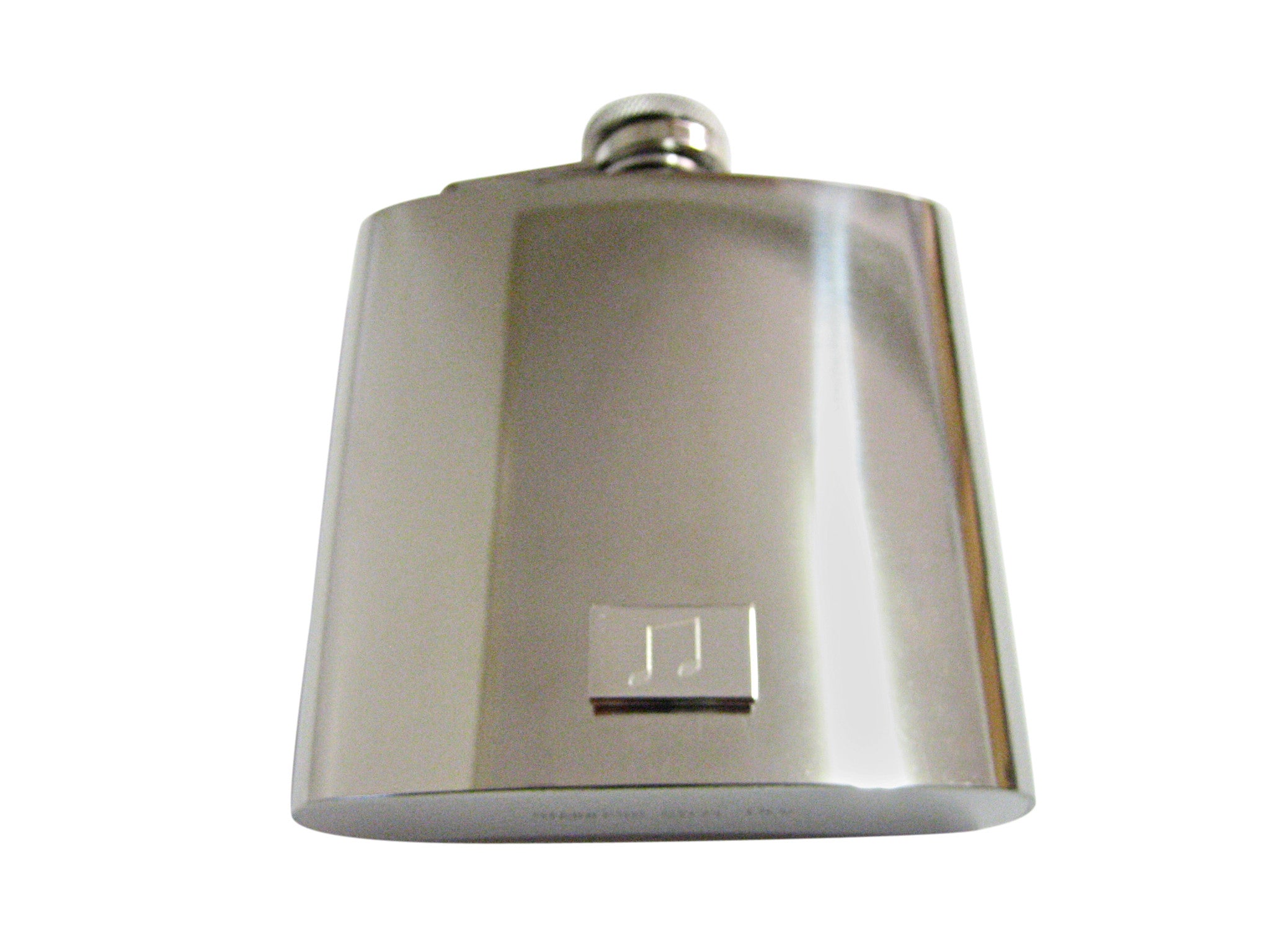 Etched Silver Toned Music Note 6 Oz. Stainless Steel Flask