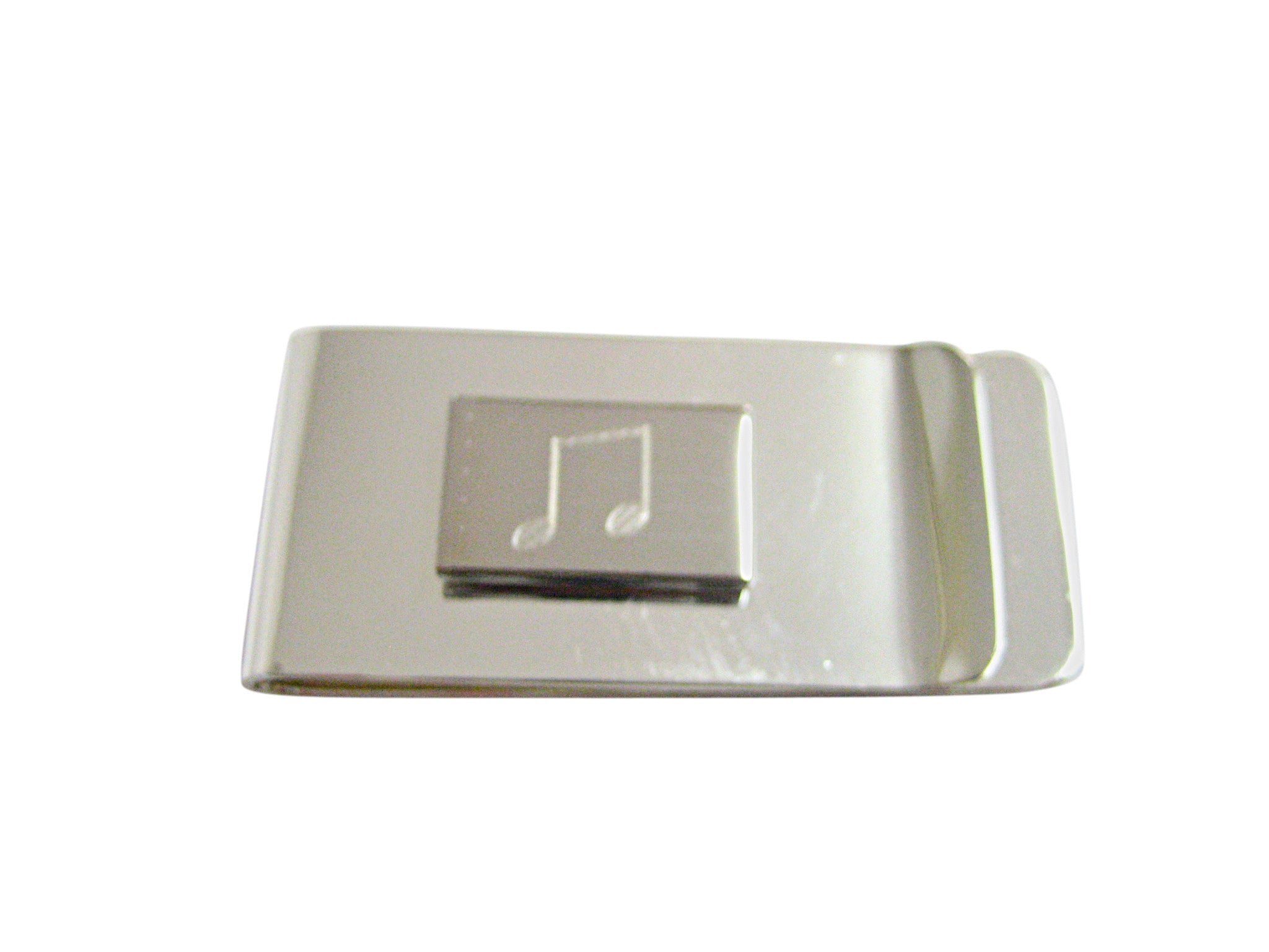 Etched Silver Toned Music Note Money Clip