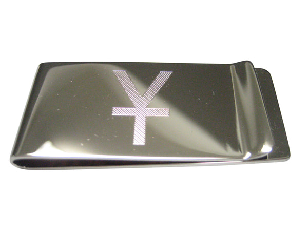 Etched Sleek Chinese Yuan Currency Sign Money Clip