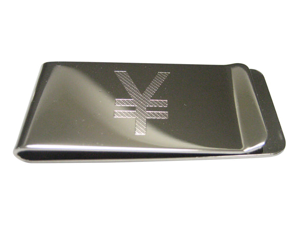 Etched Sleek Japanese Yen Currency Sign Money Clip