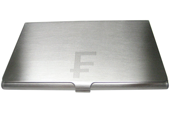Etched Sleek Swiss Franc Currency Sign Business Card Holder