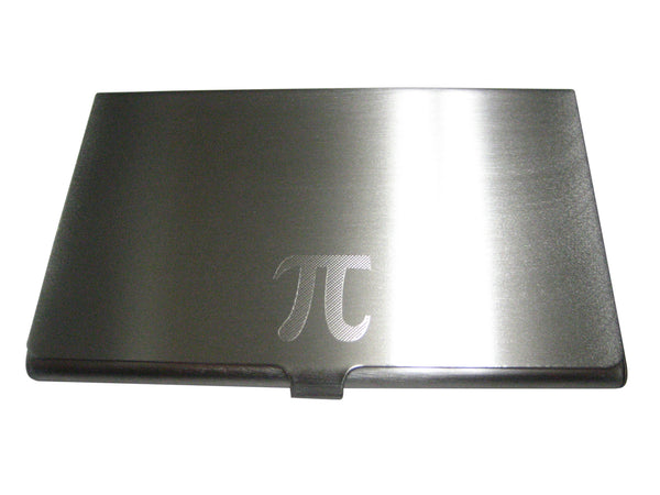 Etched Small Mathematical Pi Symbol Business Card Holder