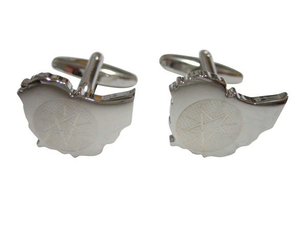 Ethiopia Map Shape and Flag Design Cufflinks