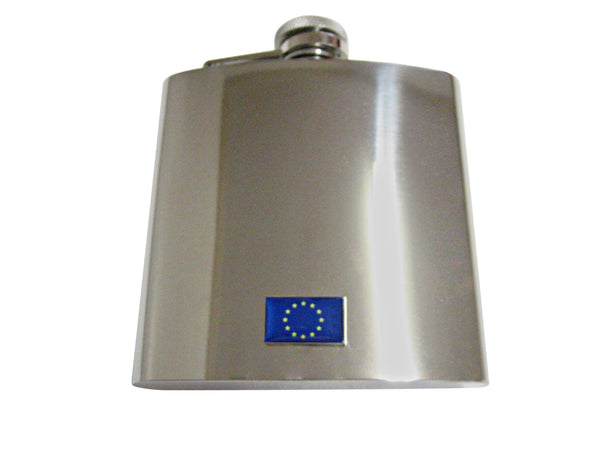 European Union Flag Pendant 6 Oz. Stainless Steel Flask