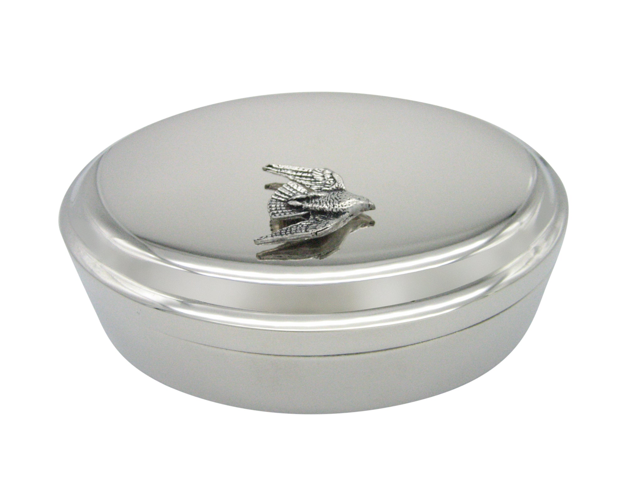 Falcon Bird Pendant Oval Trinket Jewelry Box