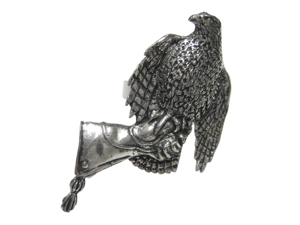 Falcon Hawk Bird and Glove Adjustable Size Fashion Ring