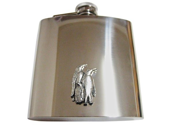 Family of Penguin Birds 6 Oz. Stainless Steel Flask