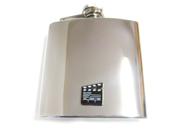 6 Oz. Stainless Steel Flask with Film Clapper Board Pendant