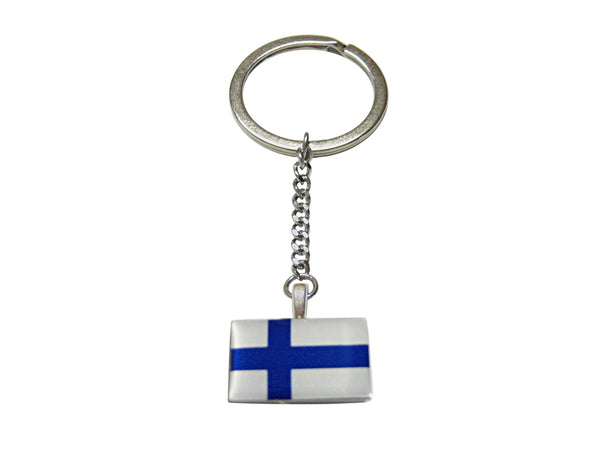 Finland Flag Pendant Keychain