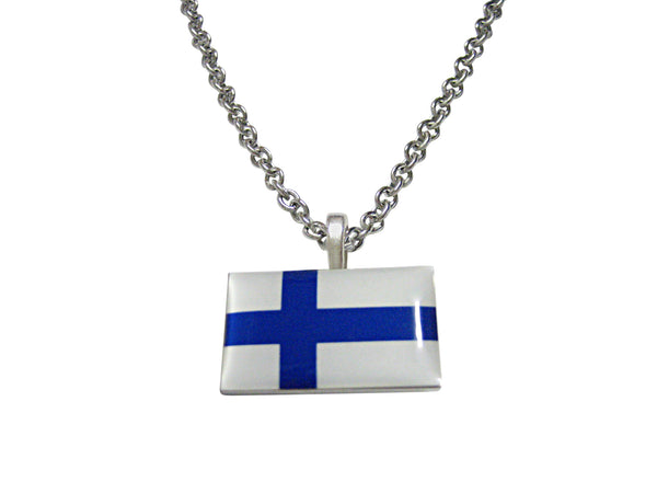 Finland Flag Pendant Necklace