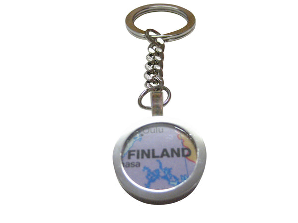 Finland Map Pendant Key Chain